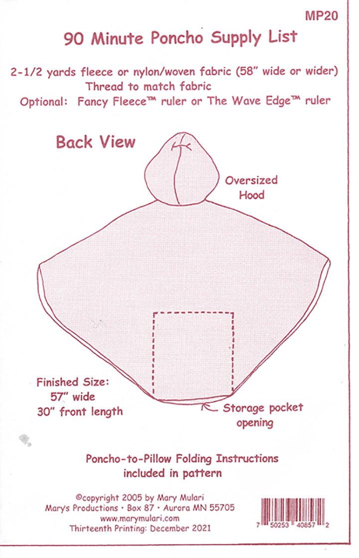 90 Minute Poncho for Adult/Teen - Quilt Pattern
