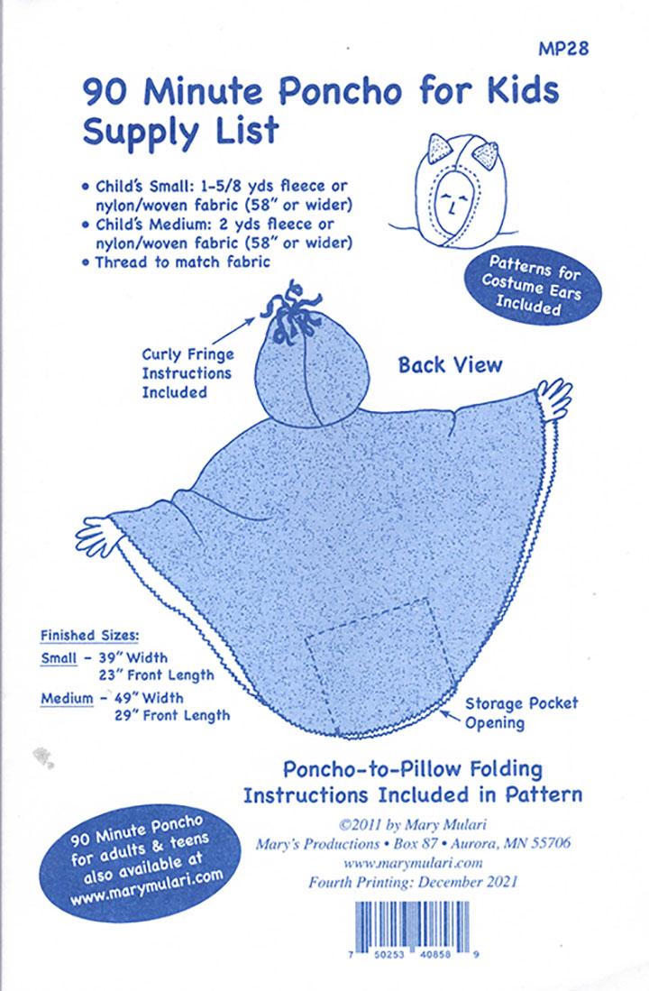 90 Minute Poncho for Kids - Quilt Pattern