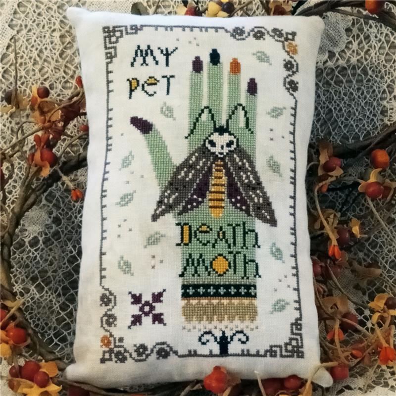 Death Moth On Witch Hand - Halloween Cross Stitch Pattern
