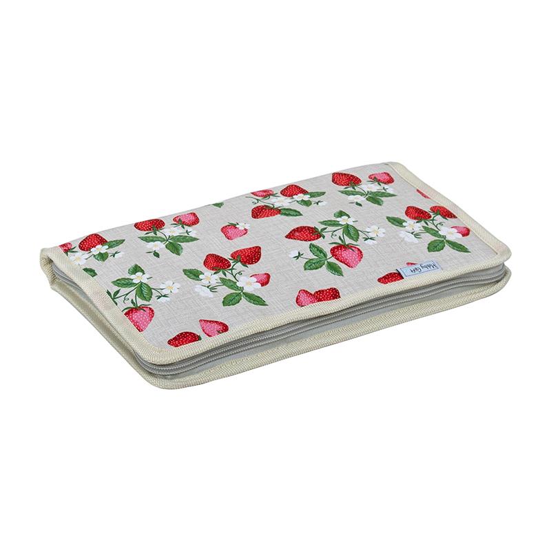 Strawberry Needle Case, zoomed in. Select this picture to zoom back out.