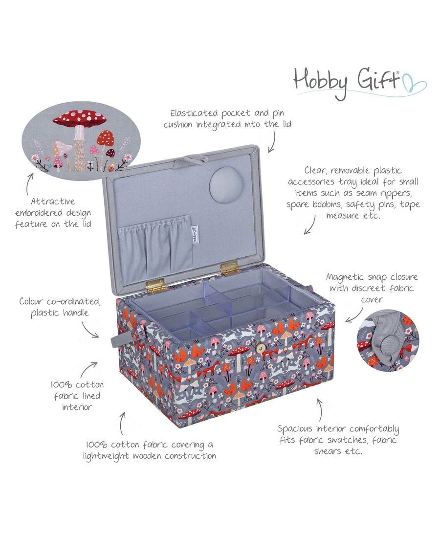 Woodland Toadstool Medium Sewing Box