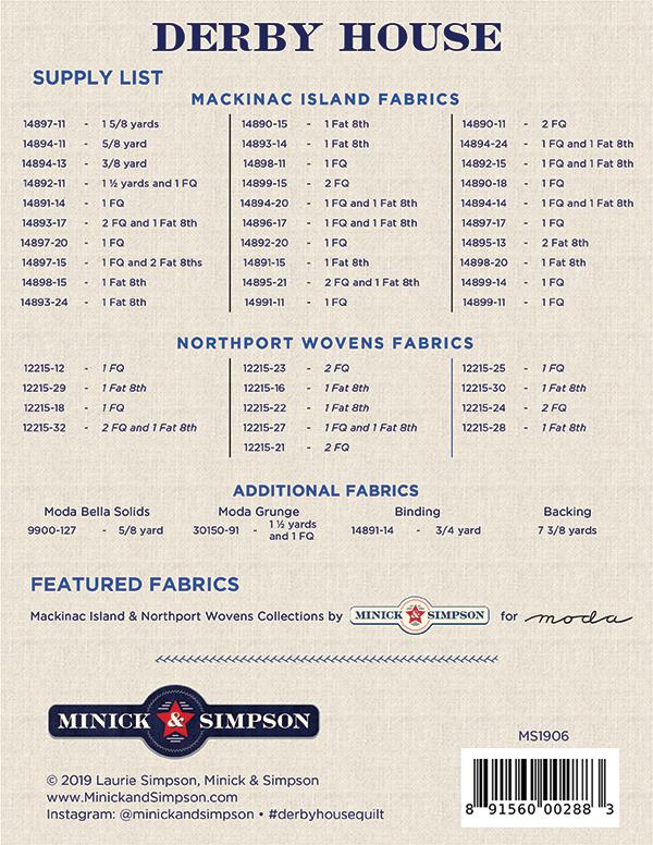 Derby House BOM/10 Mos - Quilt Pattern