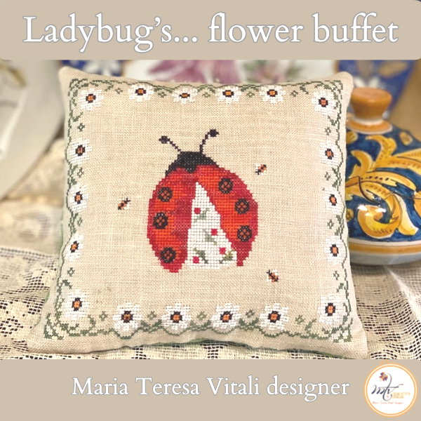 Ladybug's Flowers Buffet - Cross Stitch Pattern