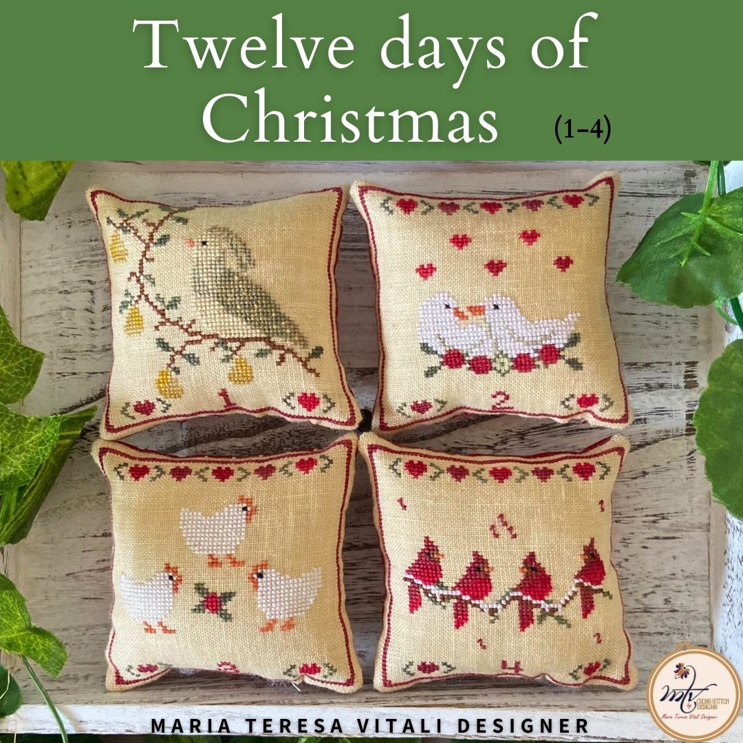 Twelve days of Christmas 1-4 - Cross Stitch Pattern