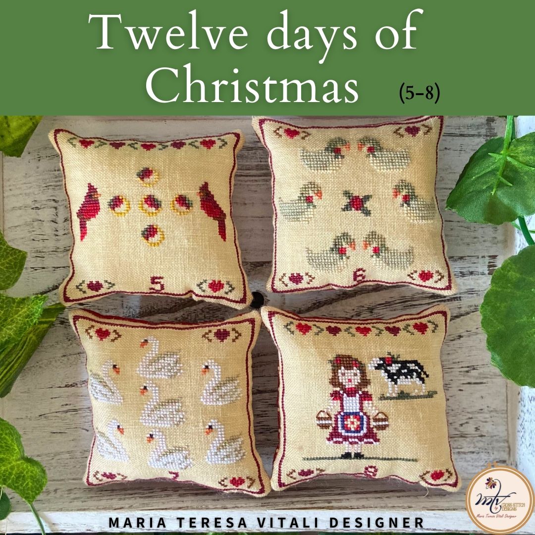 Twelve days of Christmas 5-8 - Cross Stitch Pattern
