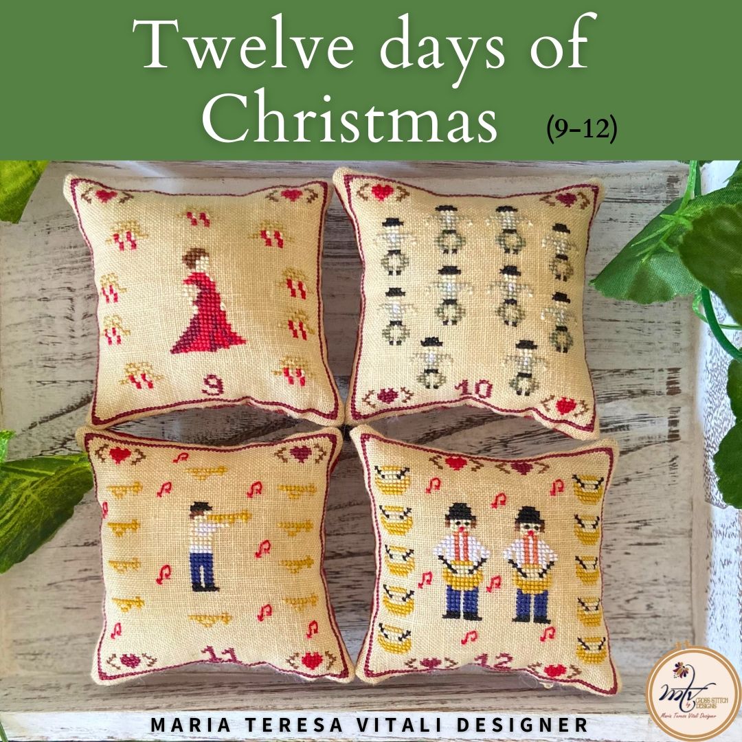 Twelve days of Christmas 9-12 - Cross Stitch Pattern