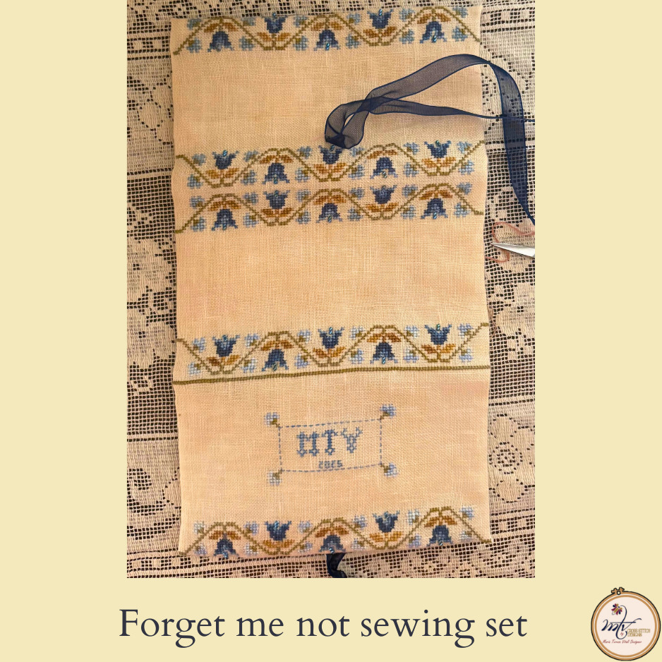Forget Me Not Sewing Set - Cross Stitch Pattern