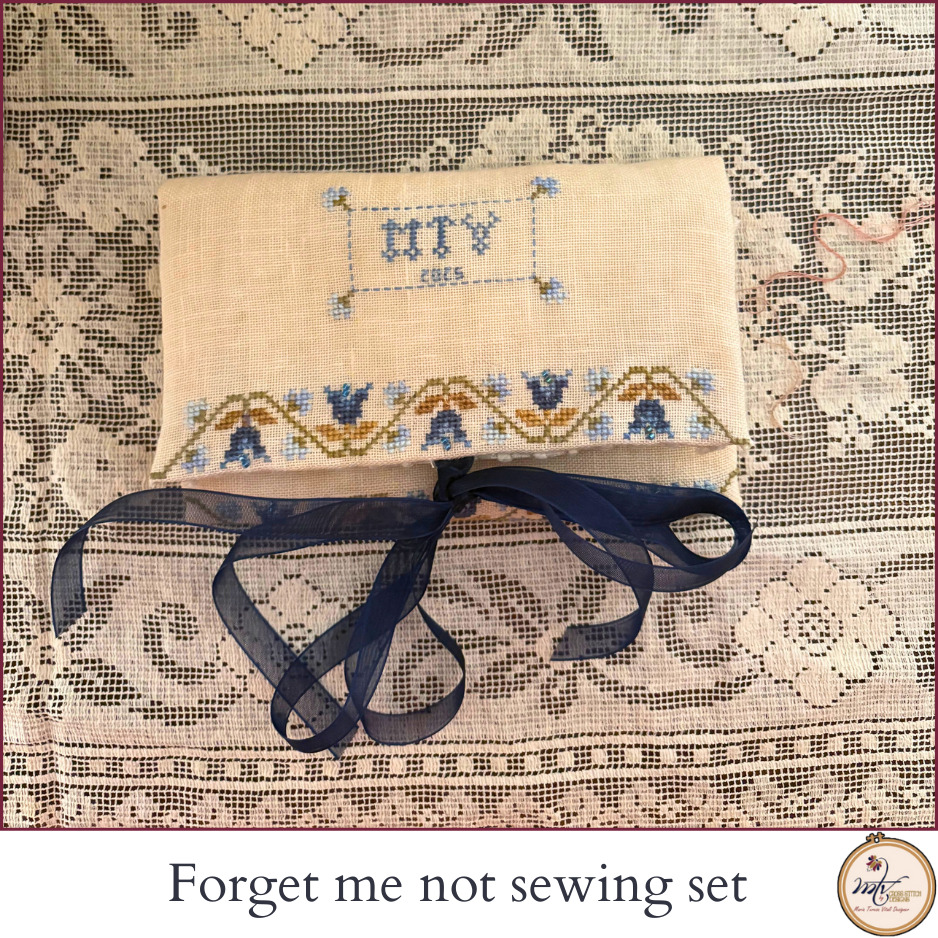 Forget Me Not Sewing Set - Cross Stitch Pattern