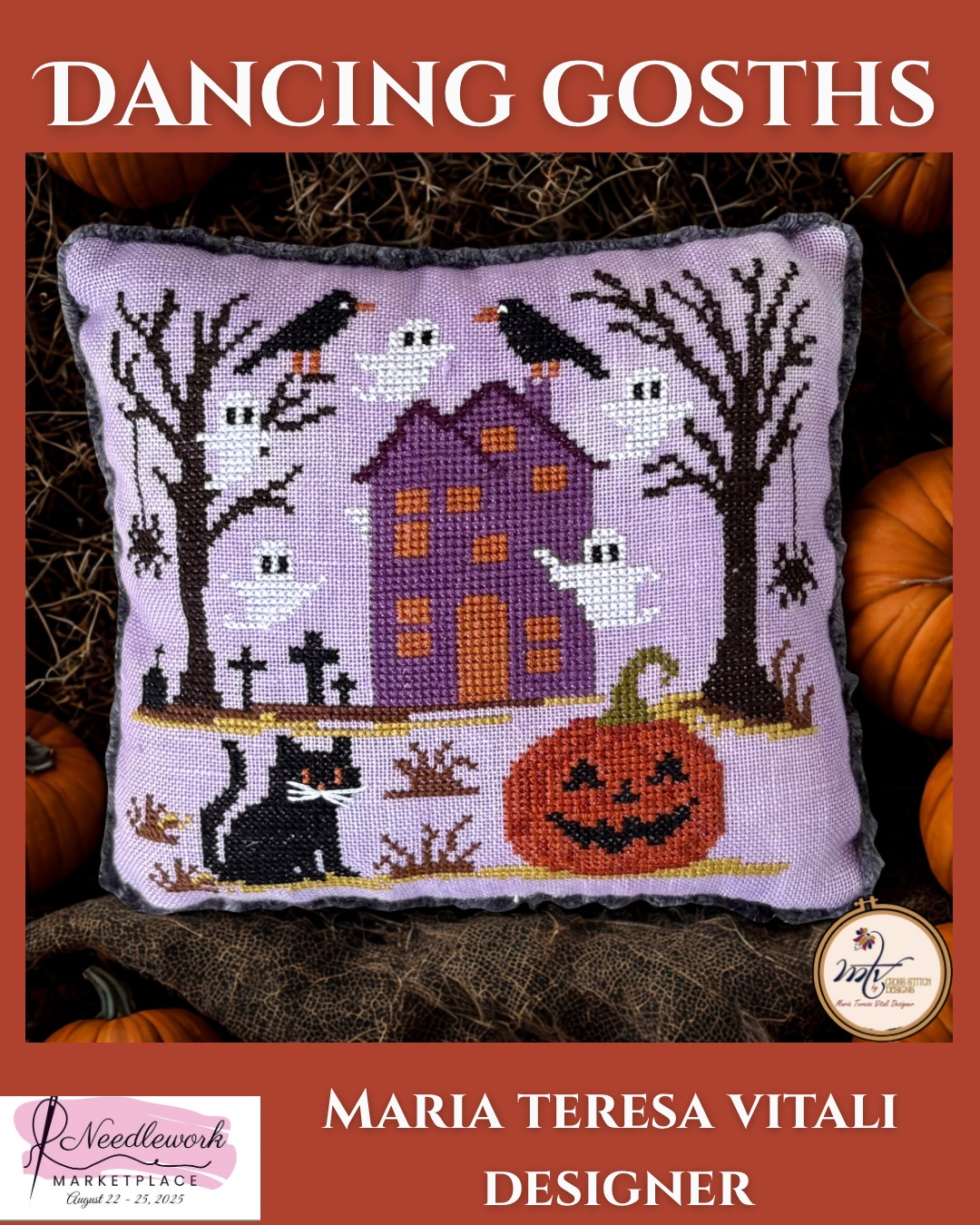 Dancing Ghosts - Halloween Cross Stitch Pattern