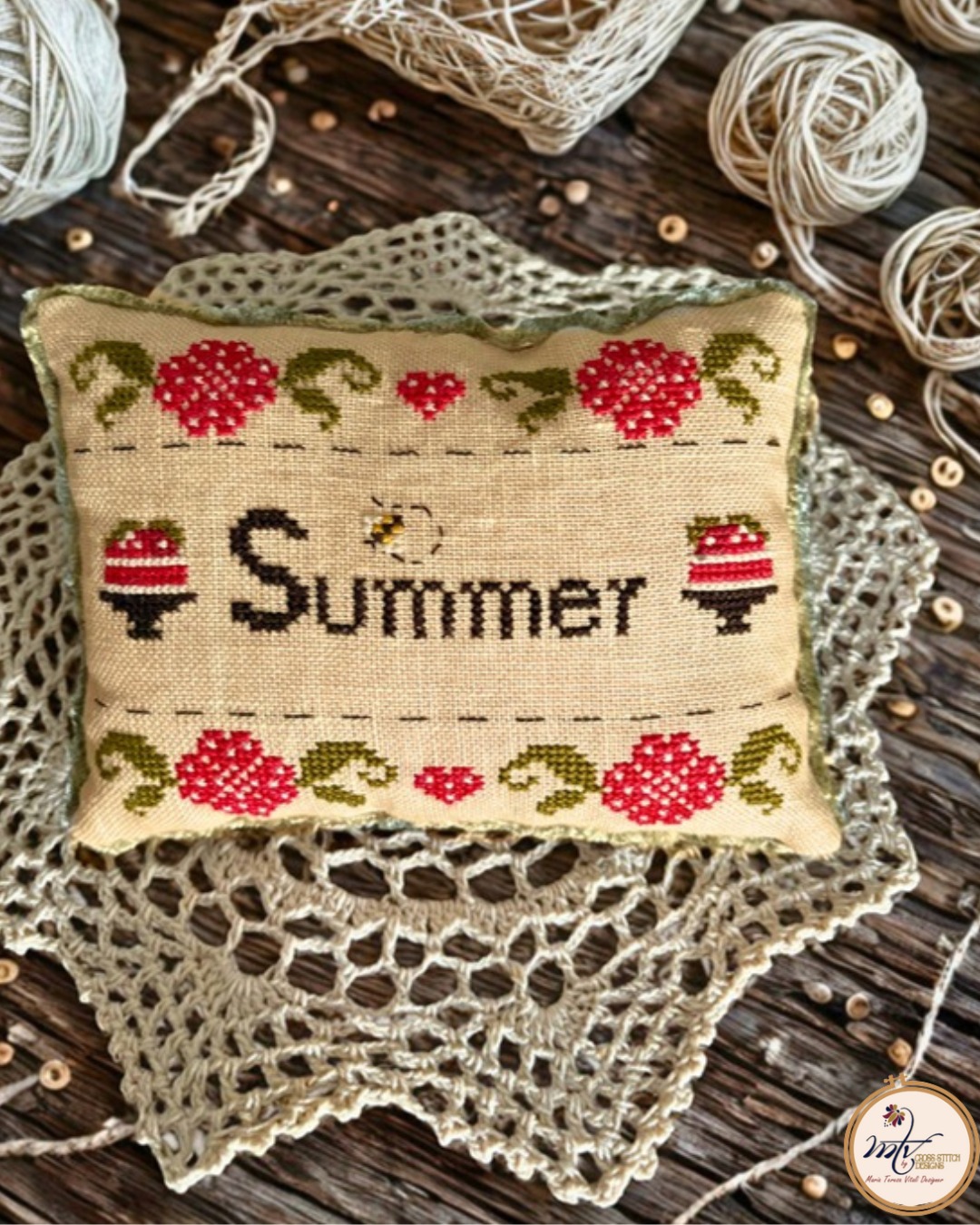 Seasonal Pincushions - Summer - Cross Stitch Pattern
