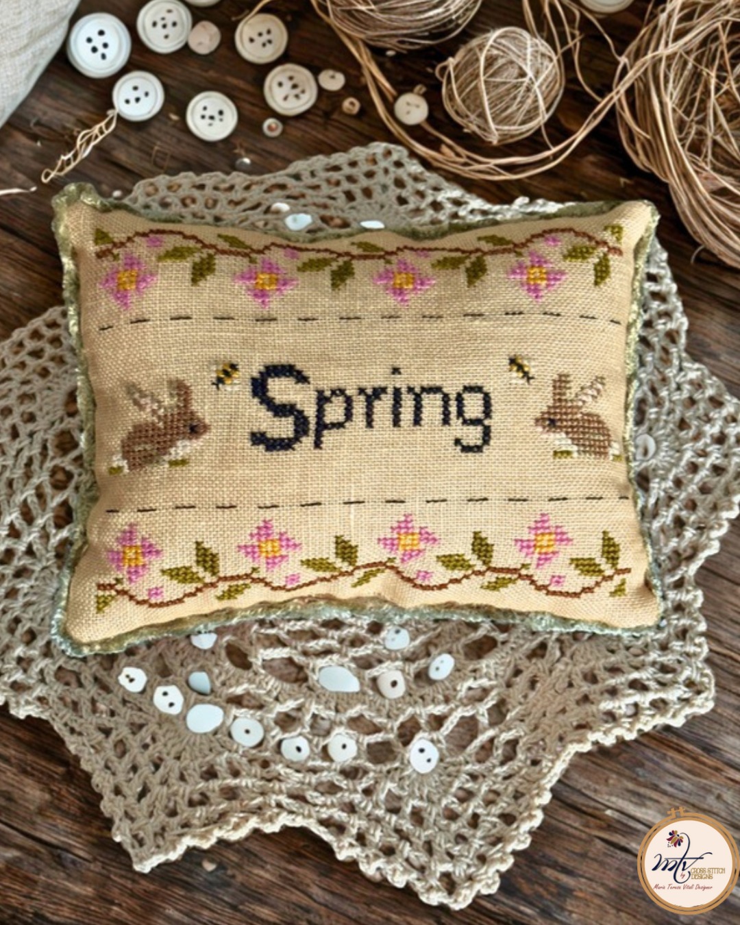 Seasonal Pincushions - Spring - Cross Stitch Pattern