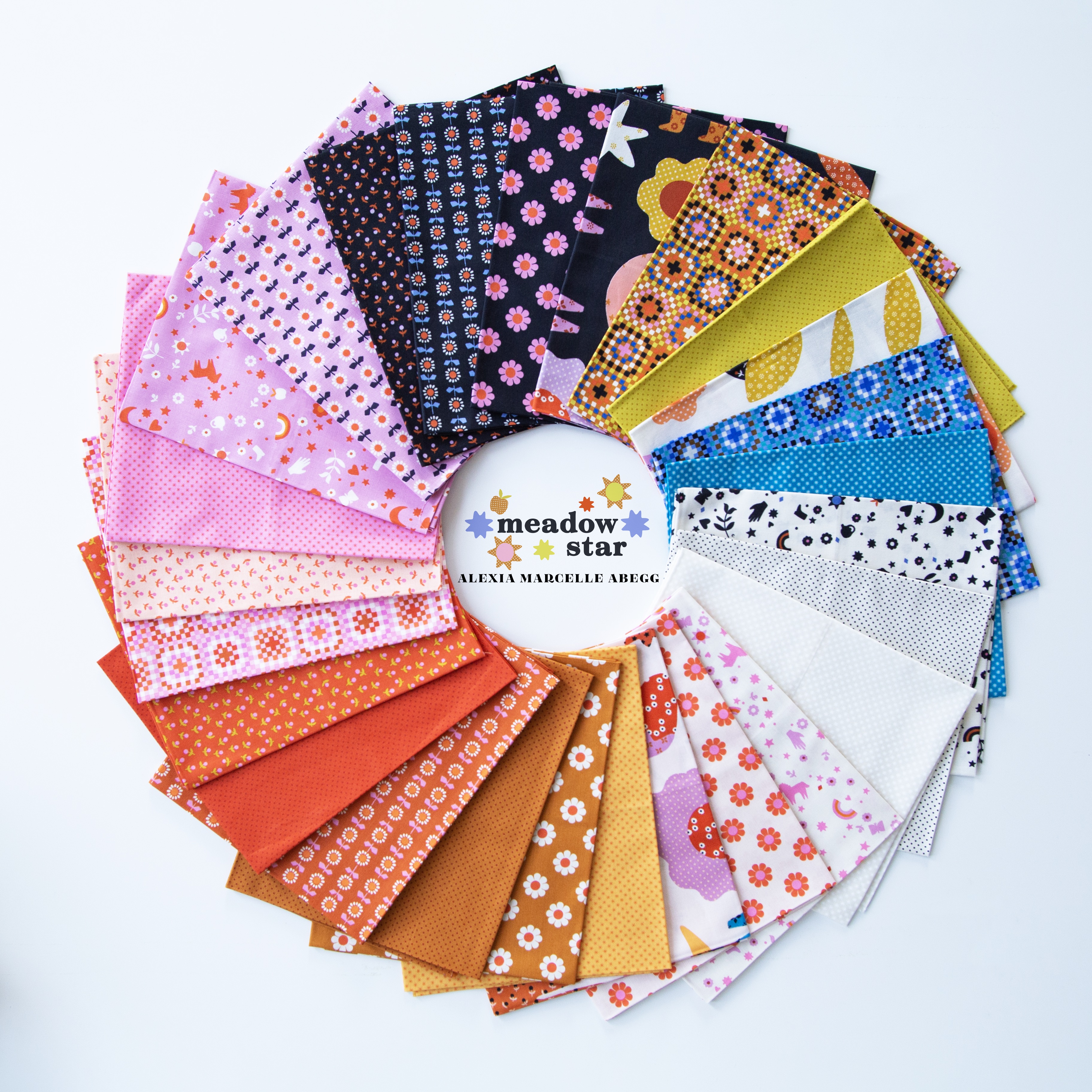 Meadow Star Menagerie - Peach - Quilt Fabric