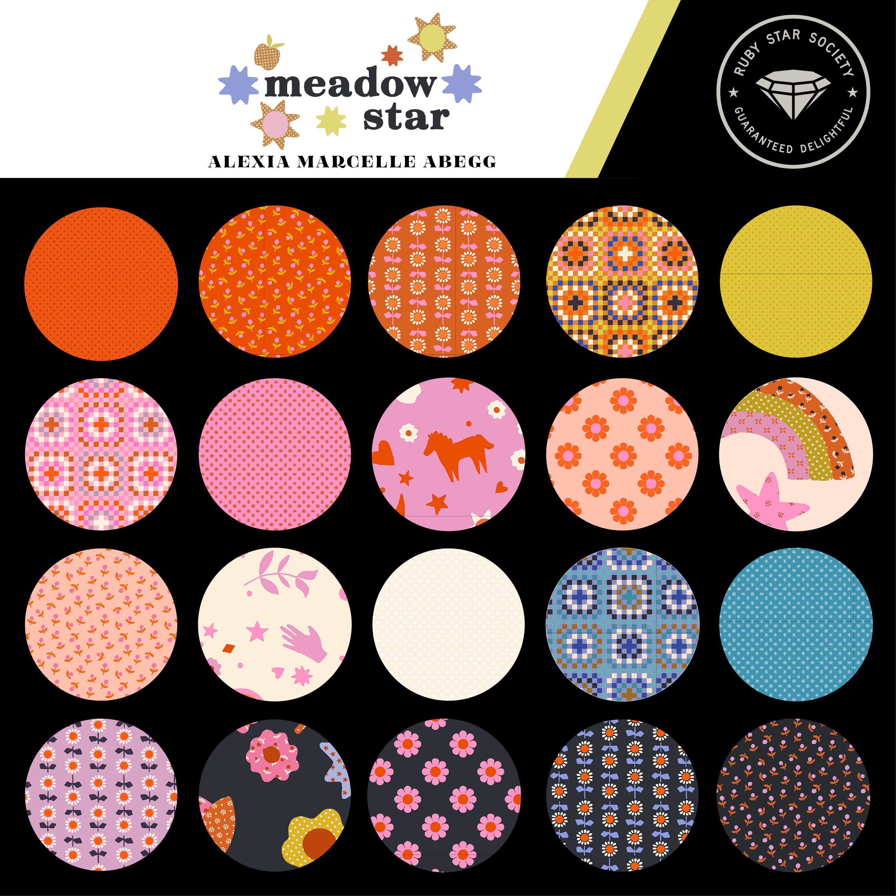 Meadow Star Menagerie - Peach - Quilt Fabric