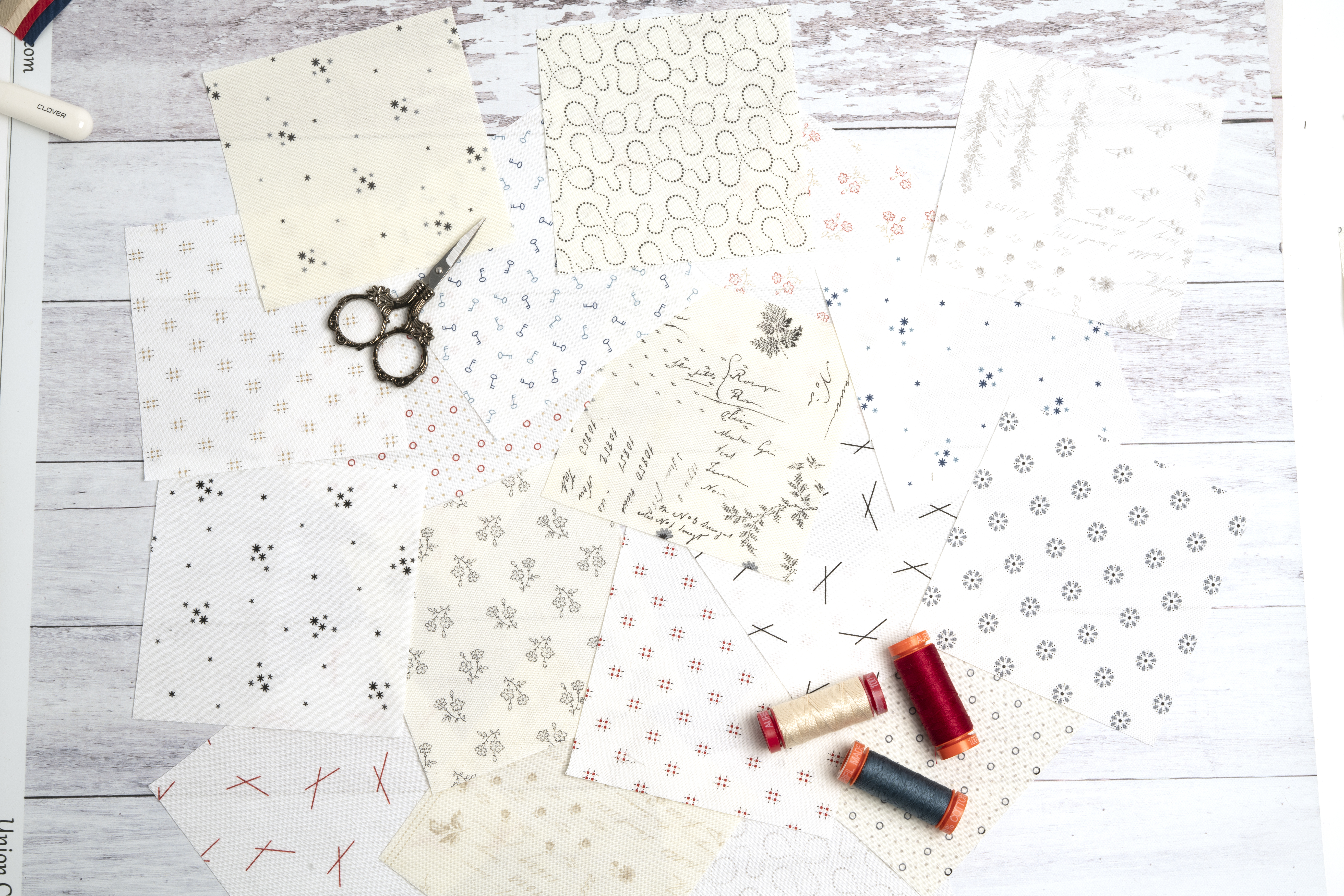 Mix It Up Off White Red - Dottie Dots - Quilt Fabric