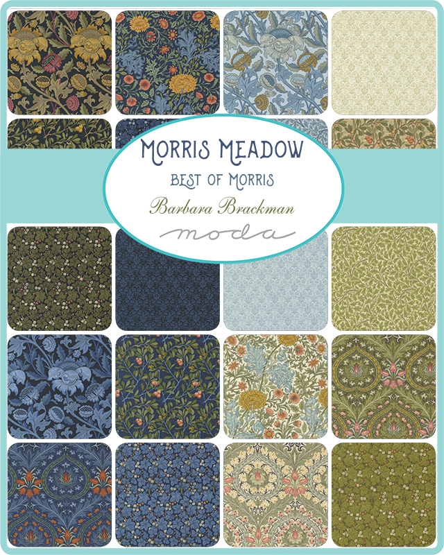 Morris Meadow Aquamarine - Acorn Blenders Leaf - Fabric