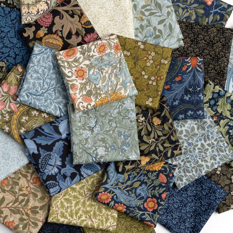 Morris Meadow Aquamarine - Acorn Blenders Leaf - Fabric