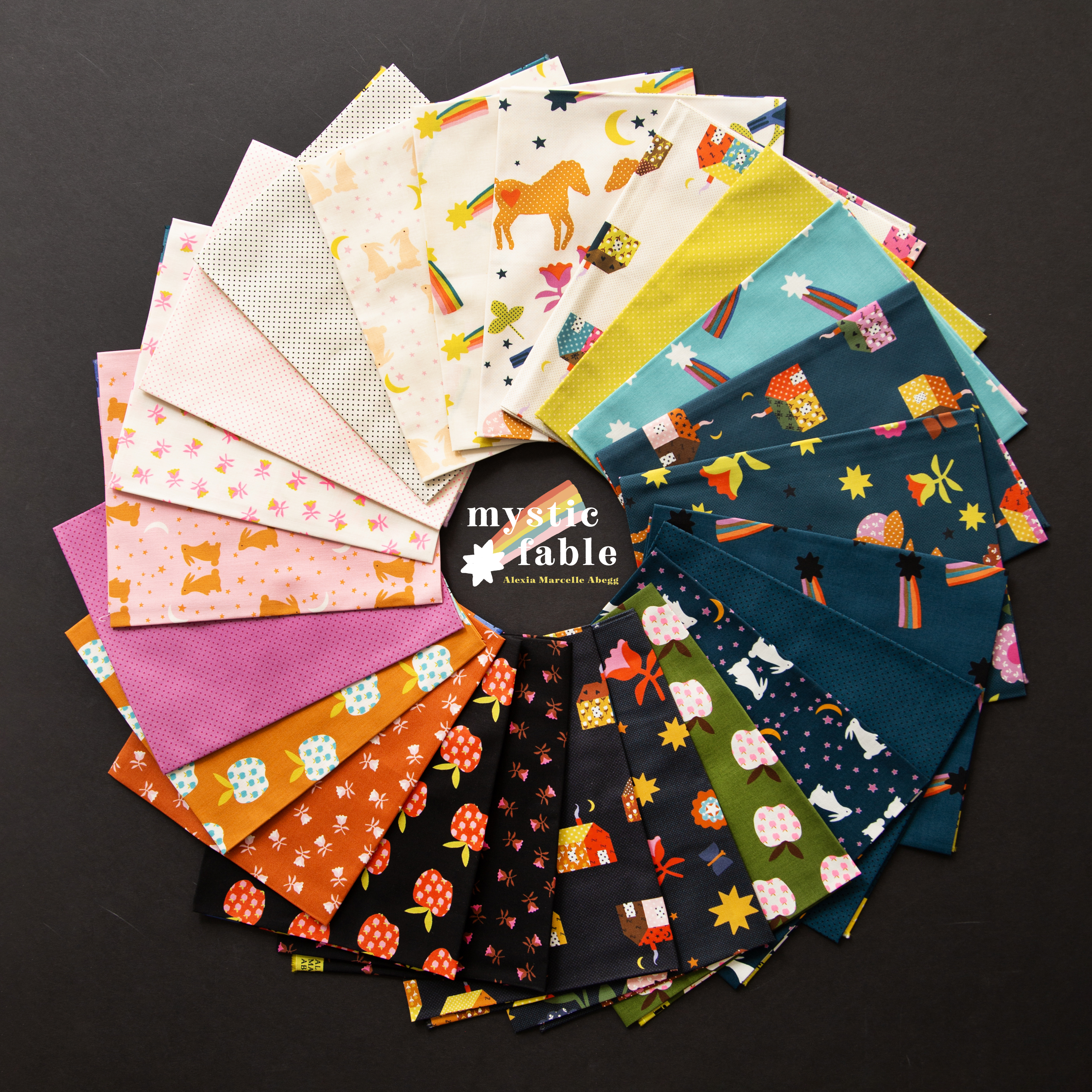 Mystic Fable Rainbow Cottage Blue - Quilt Fabric
