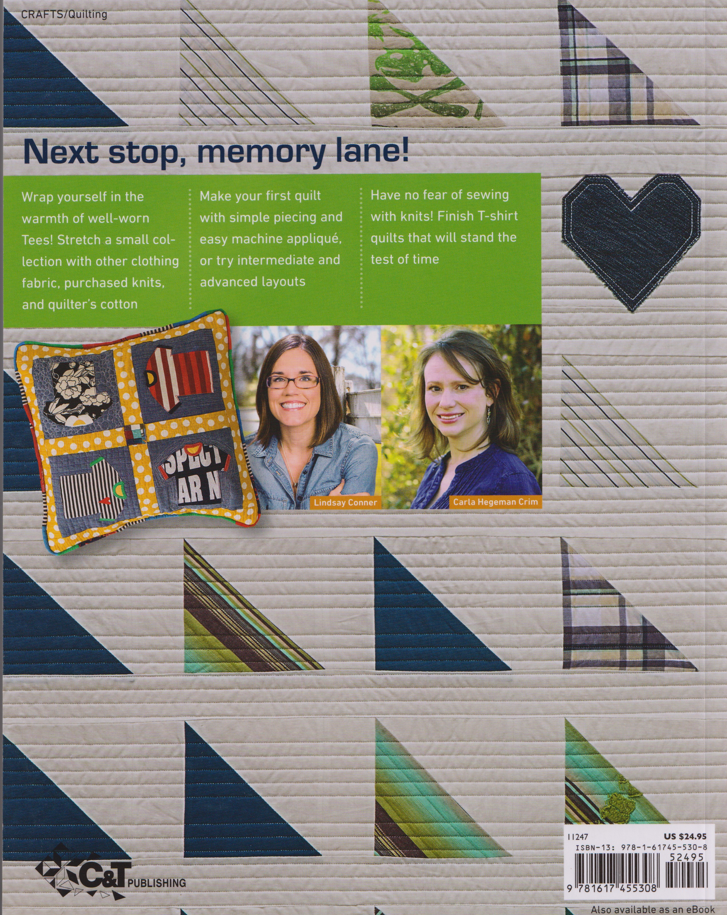 The T-Shirt Quilt Book, different perspective #1, zoomed in. Select this picture to zoom back out.