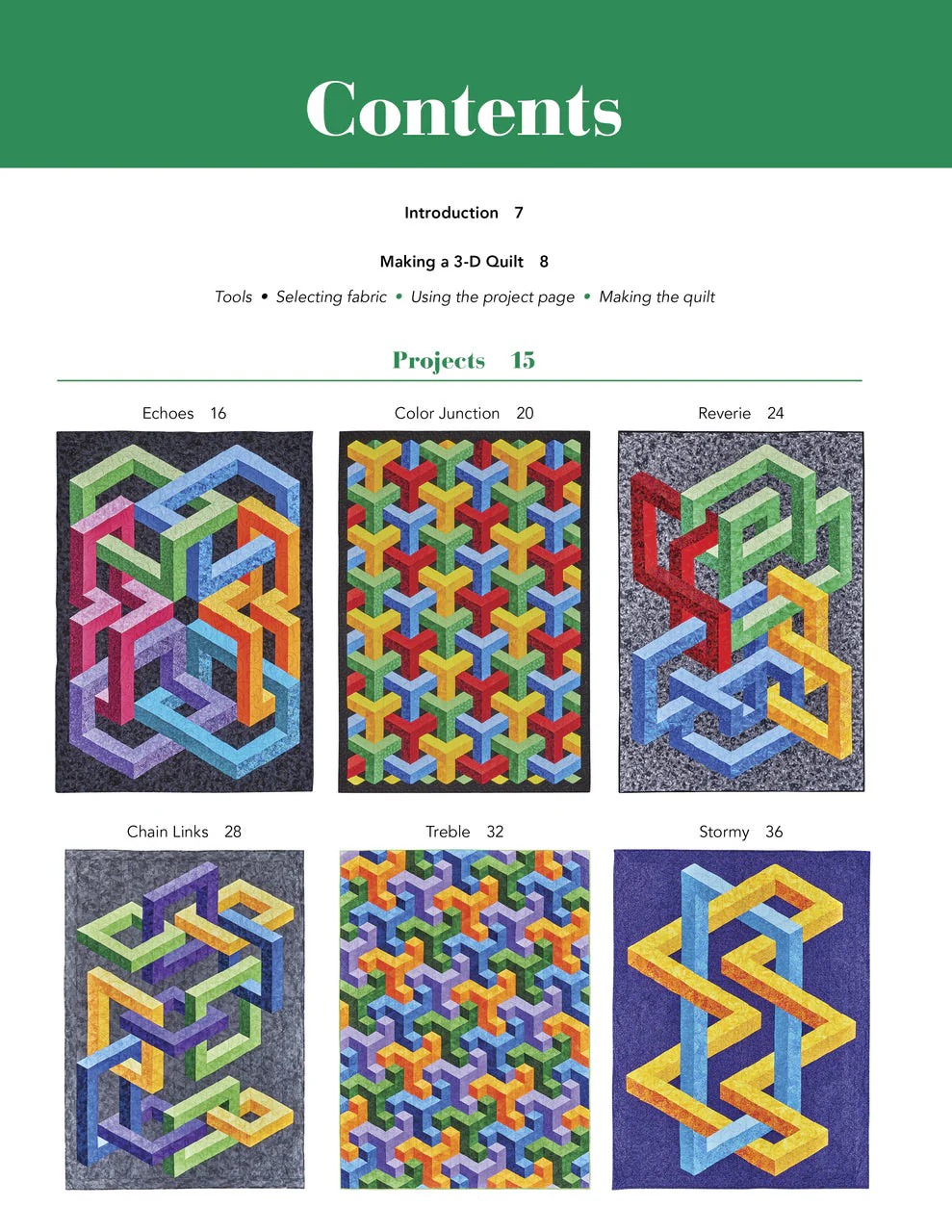 Stunning 3D Quilts Simplified - Quilt Pattern, different perspective #1, zoomed in. Select this picture to zoom back out.