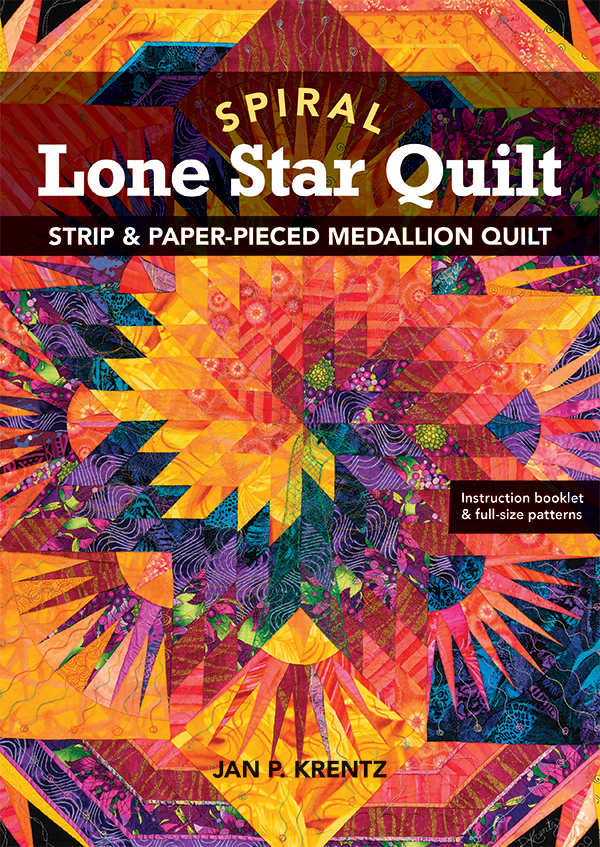 Spiral Lone Star Quilt - Quilt Pattern, zoomed in. Select this picture to zoom back out.
