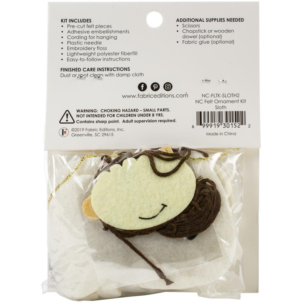 Sloth - Felt Ornament Kit