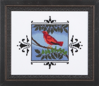 Scarlet Tanager - Audubon Street - Cross Stitch Pattern