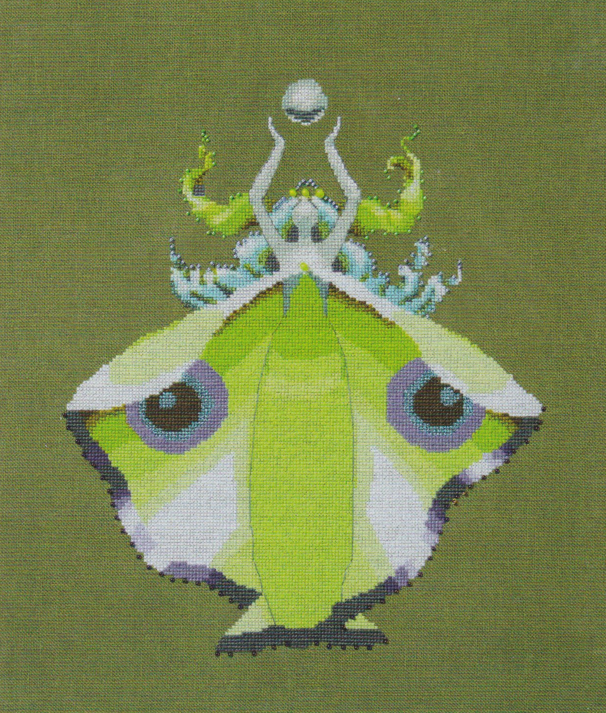 Miss Moon Moth - Cross Stitch Pattern