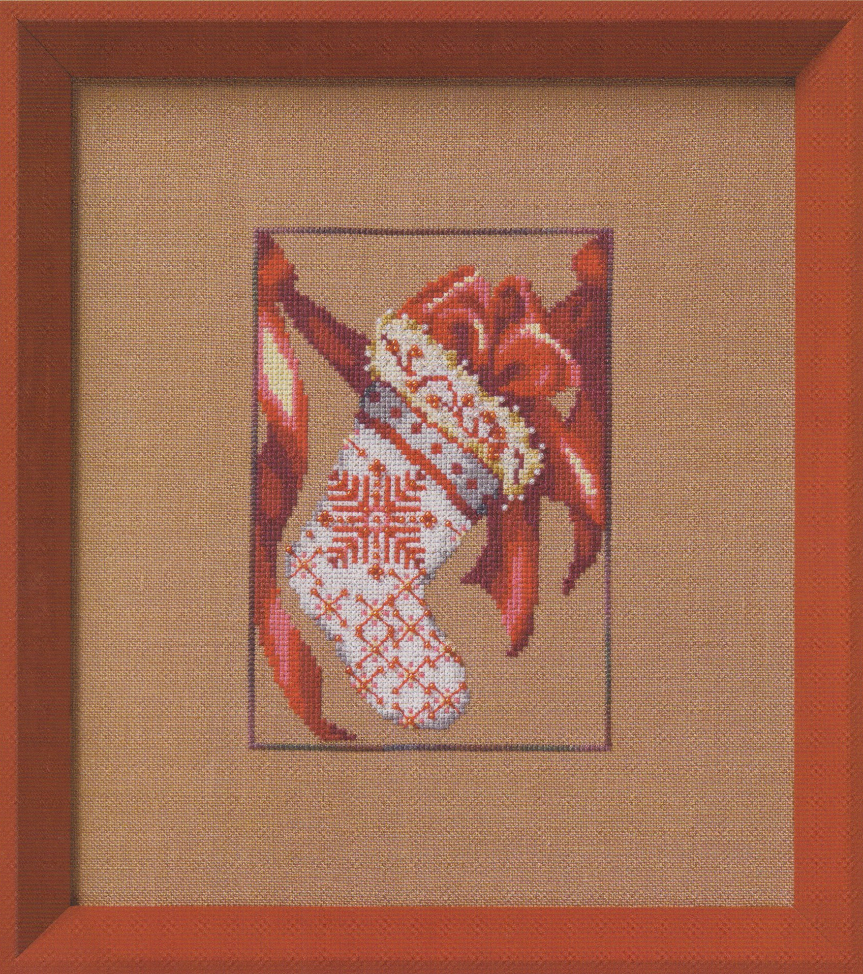 Red Ribbon Stocking - Christmas Cross Stitch Pattern
