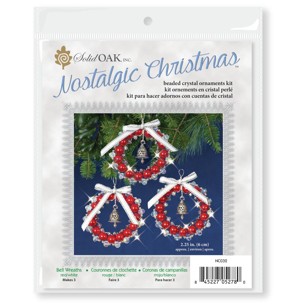 Bell Wreaths Red/White/Silver - Beaded Ornament Kit