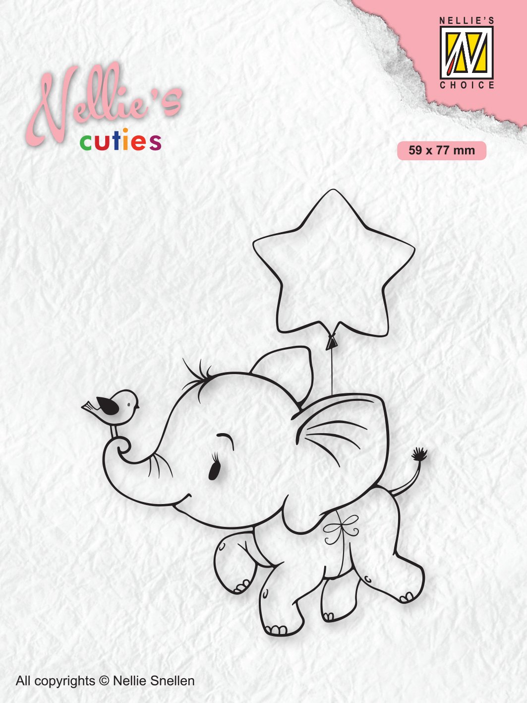 Cuties - Elephant With Star - Clear Stamp