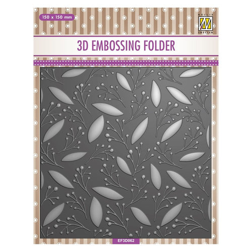 Leaves & Berries - Square - 3D Embossing Folder