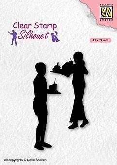 Snacktime Teenagers Silhouette - Clear Stamp