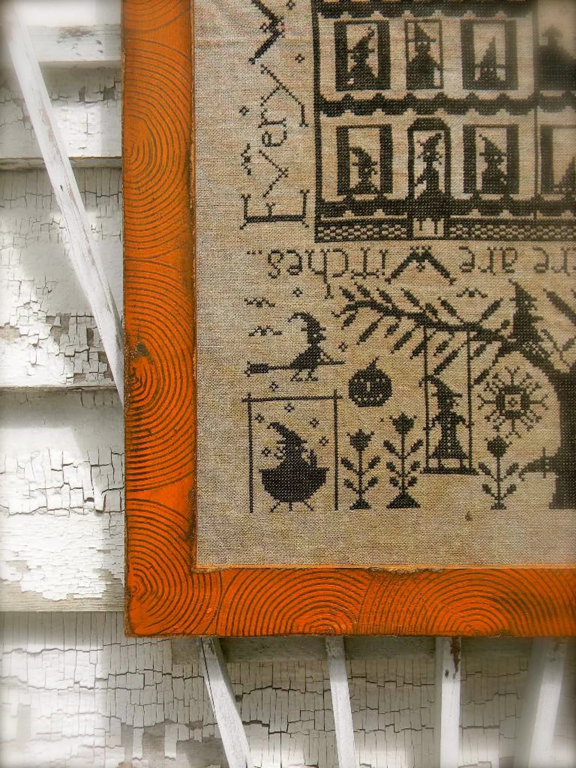 Witches in the Air - Halloween Cross Stitch Pattern