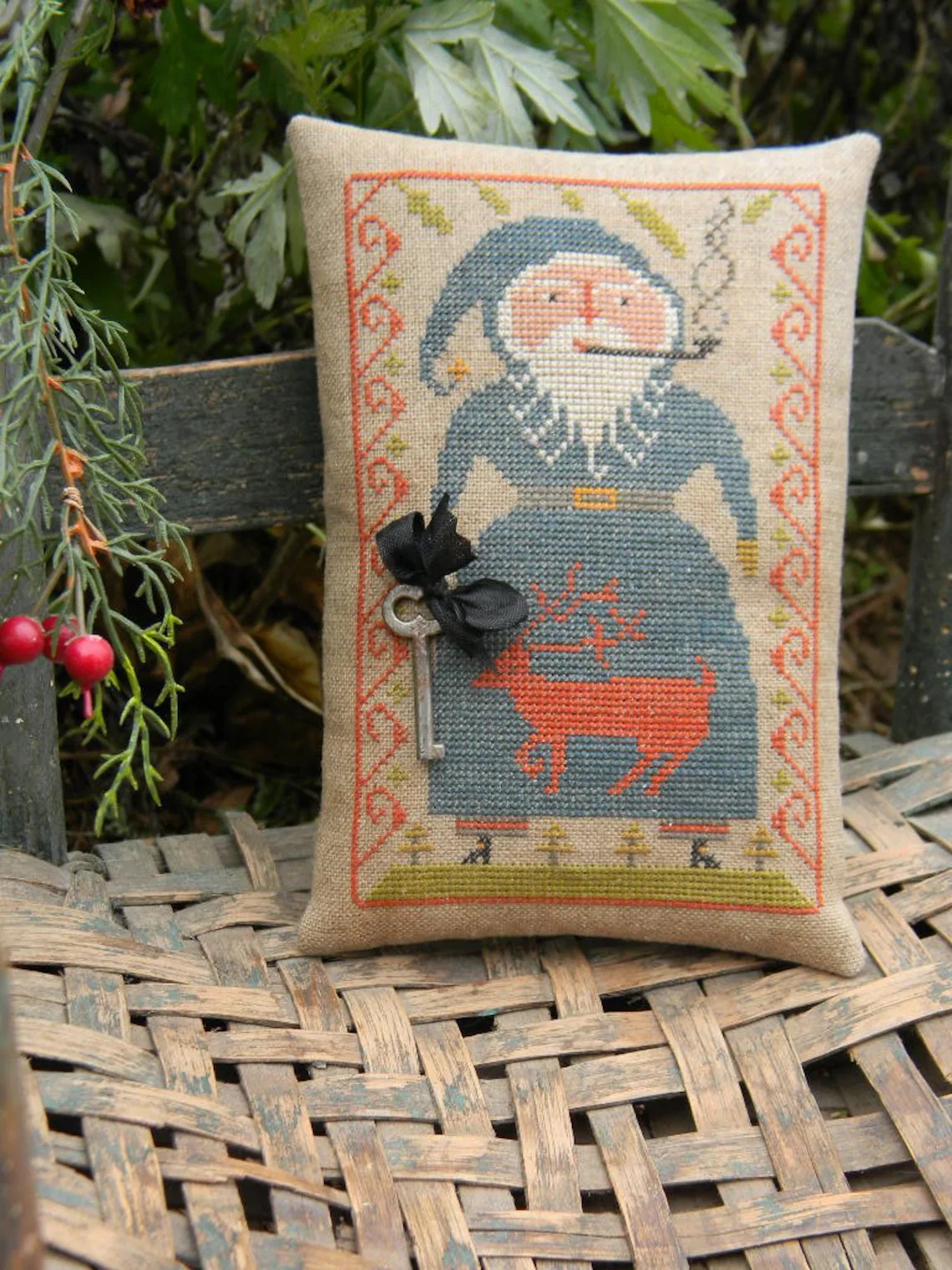 Blue Belsnickle - Christmas Cross Stitch Pattern