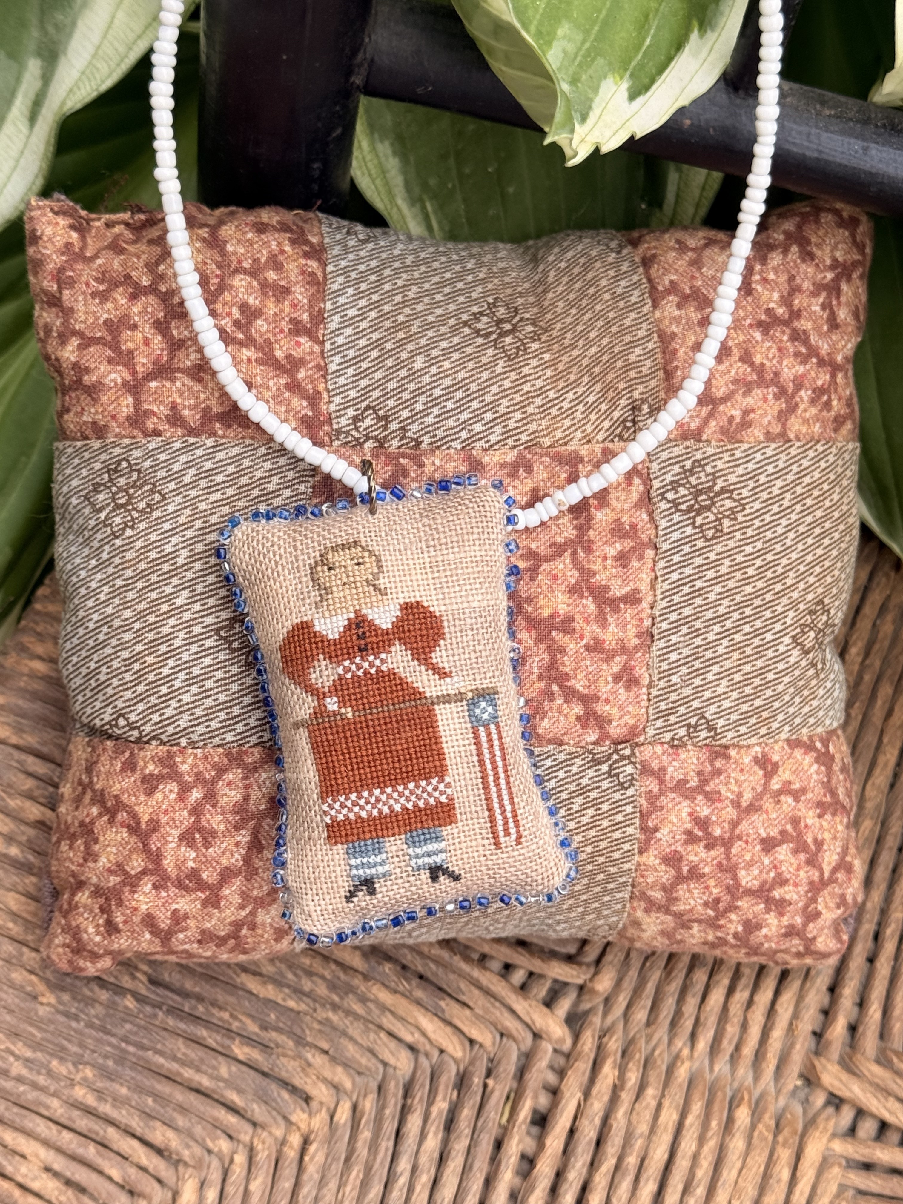 Glory Bea - Patriotic Cross Stitch Pattern, zoomed in. Select this picture to zoom back out.