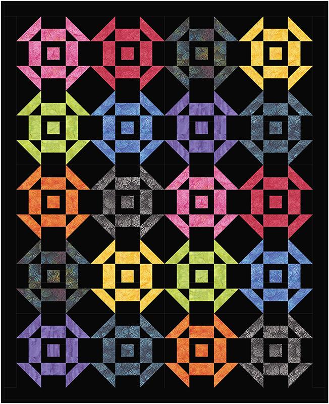 Amish Echo Churn - Quilt Pattern, zoomed in. Select this picture to zoom back out.