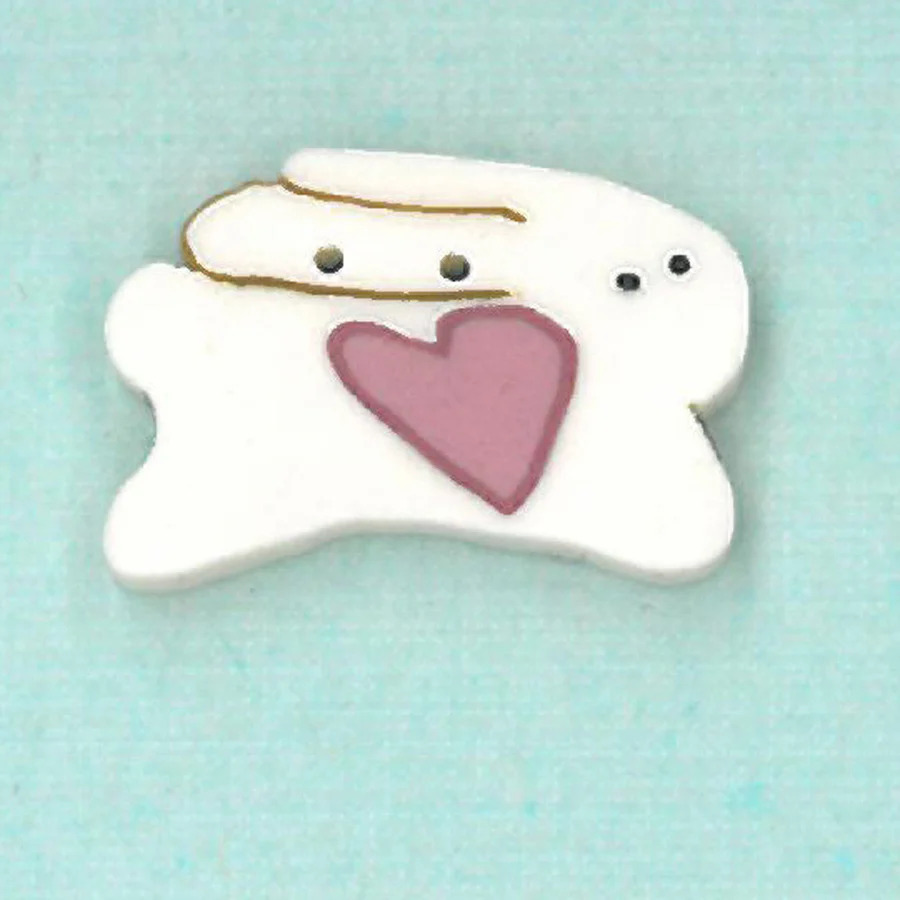 Small White Rabbit - Button