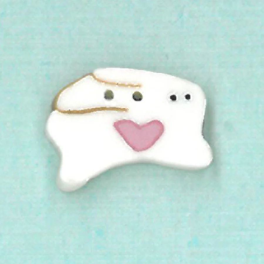 Tiny White Rabbit - Button