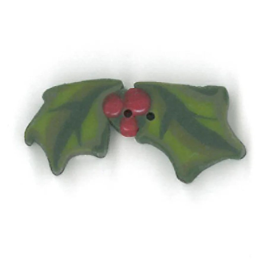 Small Sprig Holly Button