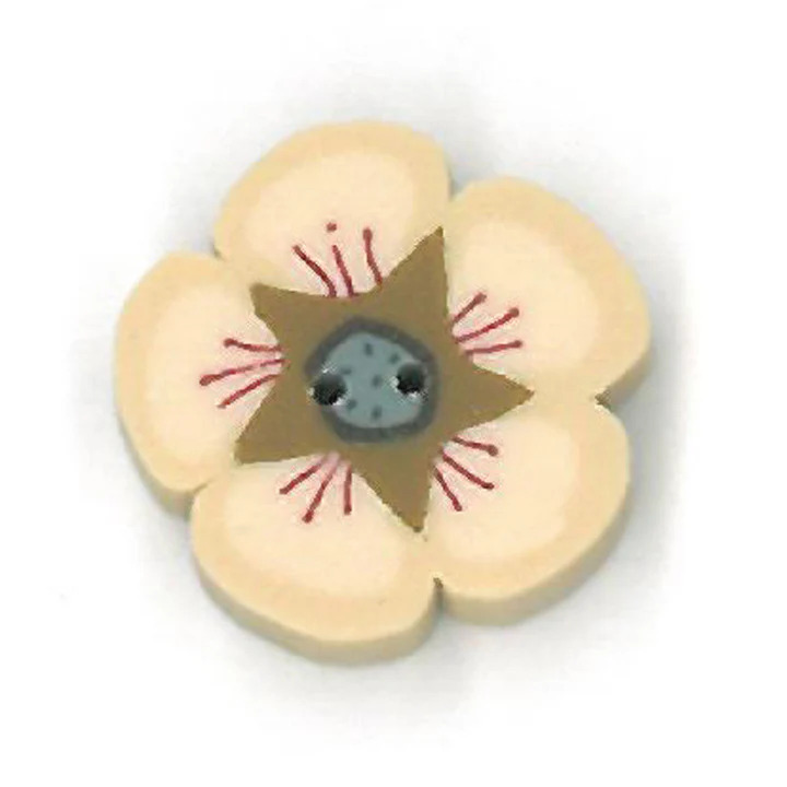 Tiny Colonial Cream Posy Button