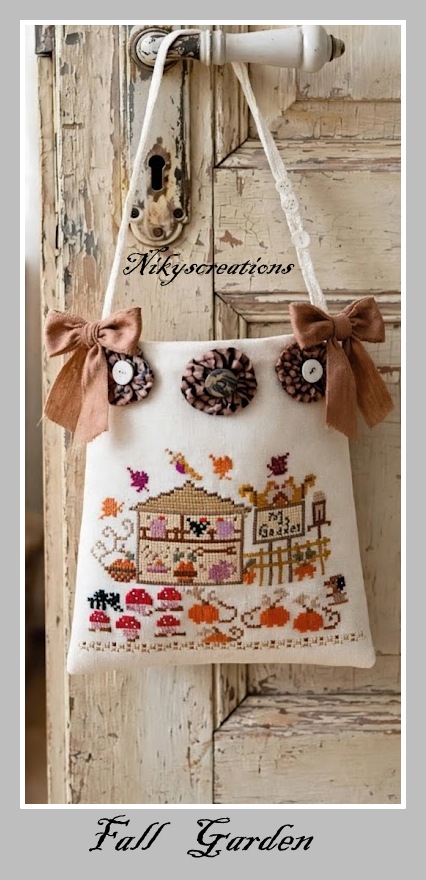 Fall Garden - Cross Stitch Pattern, zoomed in. Select this picture to zoom back out.