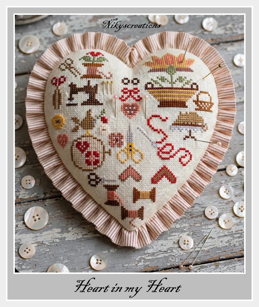Heart in my Heart - Cross Stitch Pattern, zoomed in. Select this picture to zoom back out.