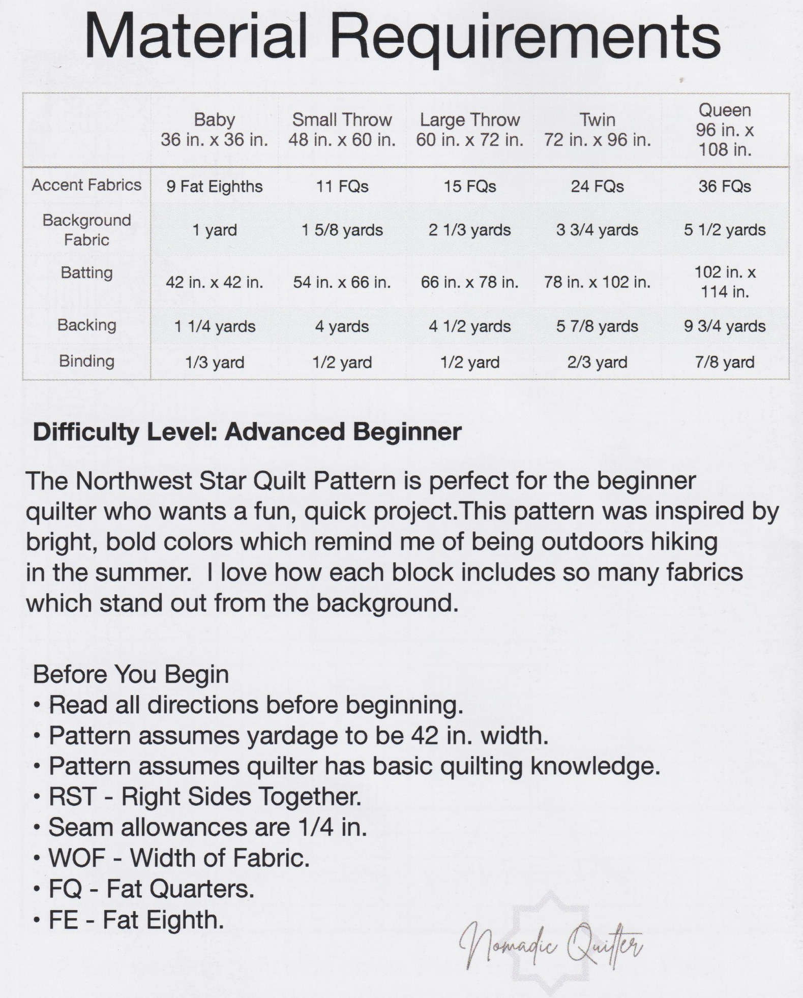 Northwest Stars Quilt - Quilt Pattern