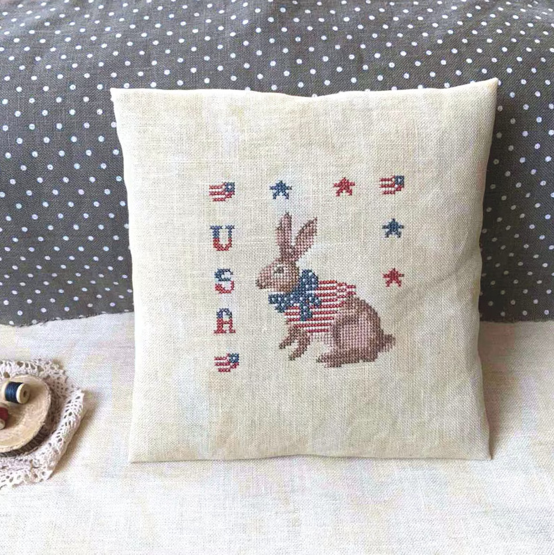 The Patriotic Bunny Parade-  Cross Stitch Pattern