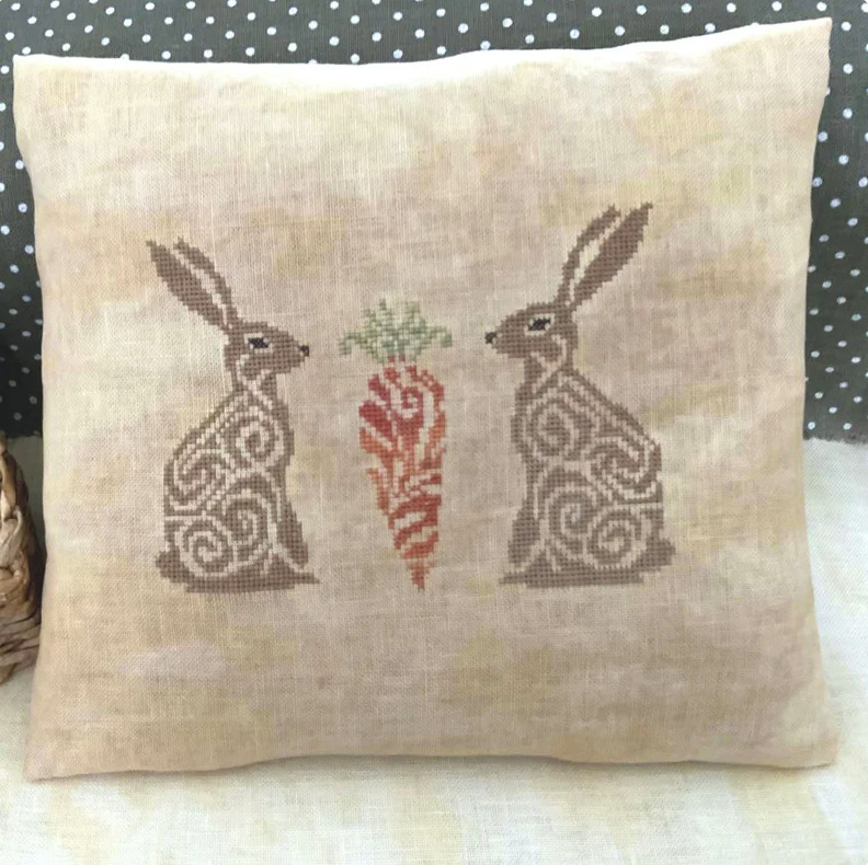 Decorative Hares - Easter PDF Cross Stitch Pattern