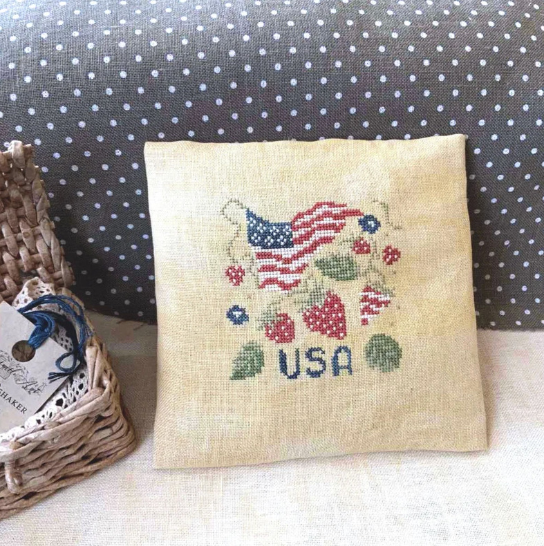 Stars, Stripes, and Strawberries - PDF Cross Stitch Pattern