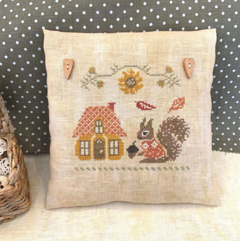 Gathering Squirrel - PDF Cross Stitch Pattern
