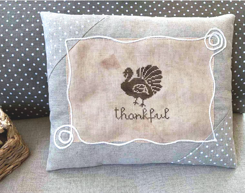 Thankful Turkey (Black and White) -Cross Stitch Pattern