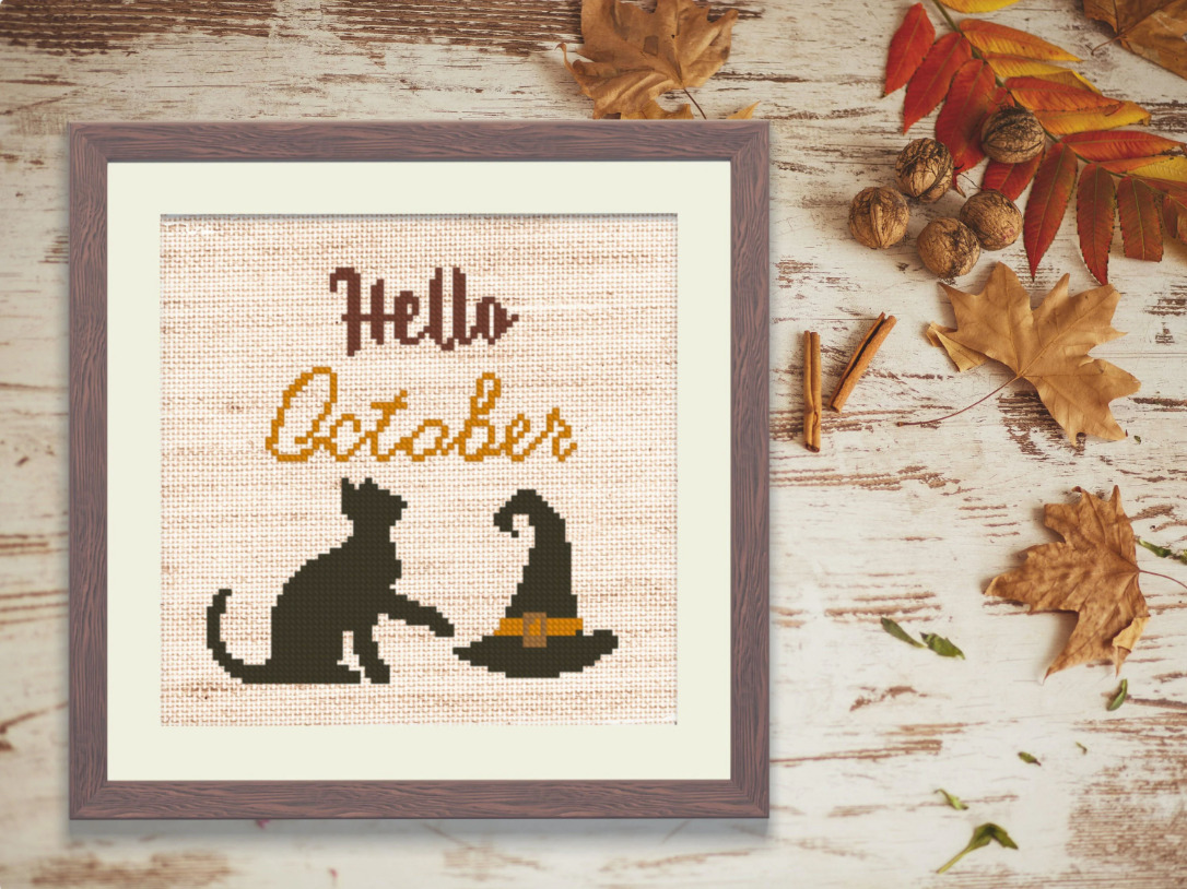 Hello October - PDF Cross Stitch Pattern