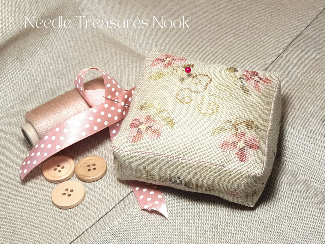 Violets Pincushion- Cross Stitch Pattern